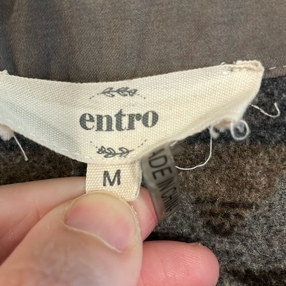 Entro Women Utility Vest Medium Tan Wool Blend Cloth Back Gorpcore Bohemian - Picture 8 of 13